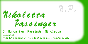 nikoletta passinger business card